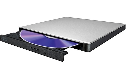 Graveur DVD 8x externe USB Slim - HL Data Storage GP57ES40 Argent