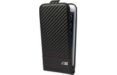 Etui à rabat BMW collection M finition carbone en cuir noir pour iPhone 6