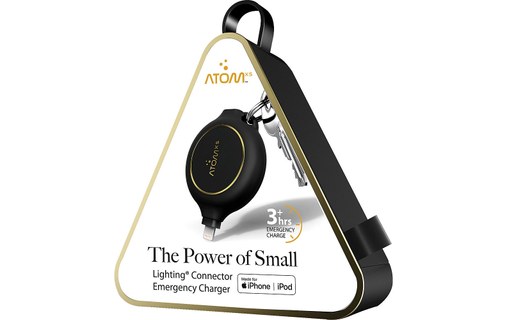 AtomXS E-Charger KL1300 - Batterie externe de poche Lightning 1300 mAh