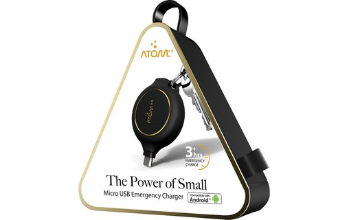 AtomXS E-Charger KM1300 - Batterie externe de poche micro-USB 1300 mAh