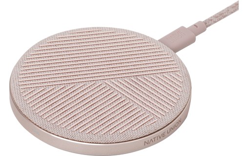 Native Union Drop Wireless Charger Rose - Chargeur induction 10W iPhone