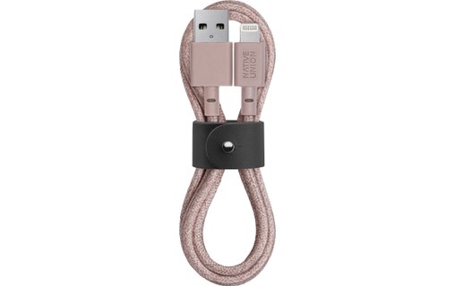 Native Union Belt Cable Rose - Câble Lightning vers USB 1,2 m