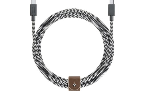 Native Union Belt Cable Zebra - Câble USB-C vers USB-C 1,2 m