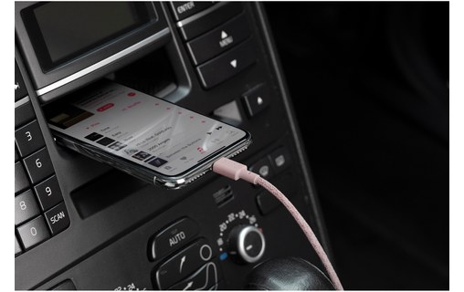 Native Union Belt Audio Rose - Câble Lightning vers mini-jack 3,5 mm 1,2 m