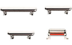 Lot de 4 boutons pour iPhone X Argent (Volume, vibreur, power)