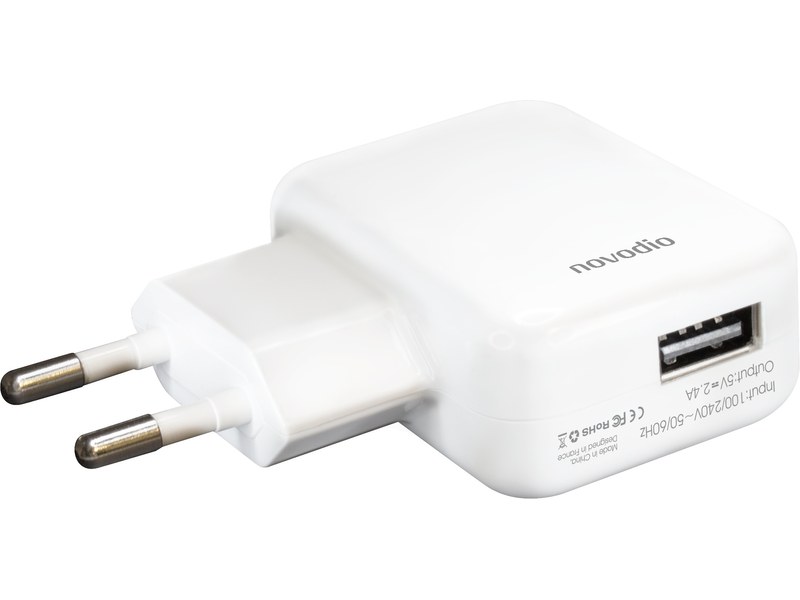 Chargeur secteur vers USB blanc pour iPhone 5 , iPhone 4 & 4S, iPhone  3GS/3G, iPod