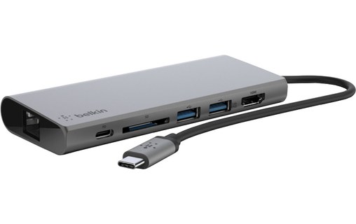 Belkin Hub USB-C Multimédia - Station d'accueil USB-C, RJ45 et HDMI