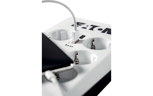 Eaton Protection Box 6 USB FR - Multiprise parafoudre 6 prises - 2 ports USB