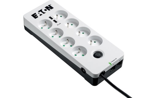 Eaton Protection Box 8 USB FR - Multiprise parafoudre 8 prises + 2x USB +  tel - Prise / Multi-Prise - Eaton