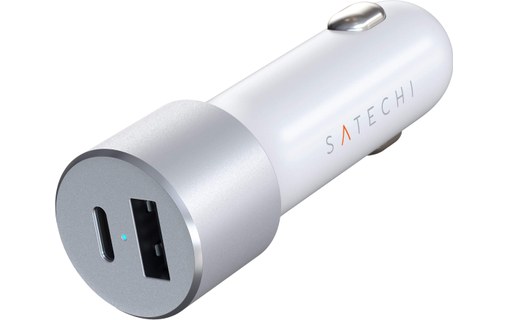 Satechi Chargeur voiture USB-C et USB-A 72 W - Argent