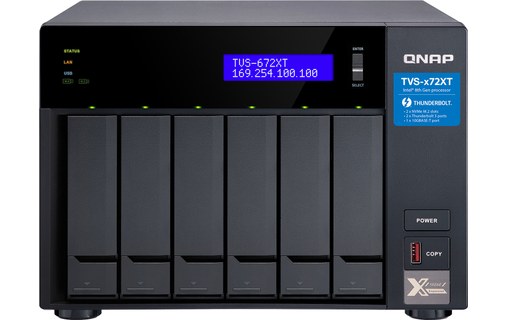 Boîtier QNAP TVS-672XT-i3-8G - Serveur NAS 6 baies Thunderbolt 3