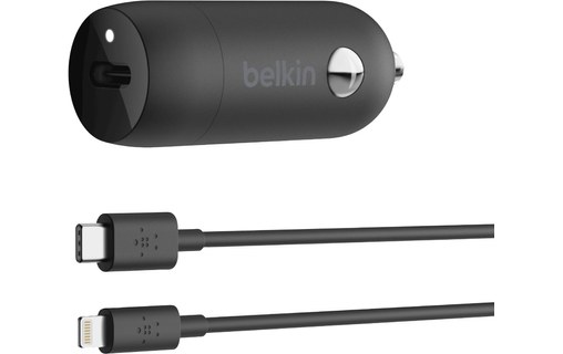 Belkin USB-C BOOST CHARGE - Chargeur voiture 18 W avec câble USB-C / Lightning
