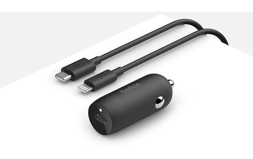 Belkin PD Car Charger - Chargeur voiture PD 20W avec câble USB-C vers Lightning