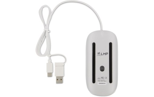LMP Easy Mouse USB-C - Souris optique filaire USB-C / USB-A