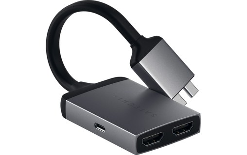 Satechi Adaptateur Dual HDMI Gris sidéral - 2x USB-C vers 2x HDMI 4K @ 60 Hz
