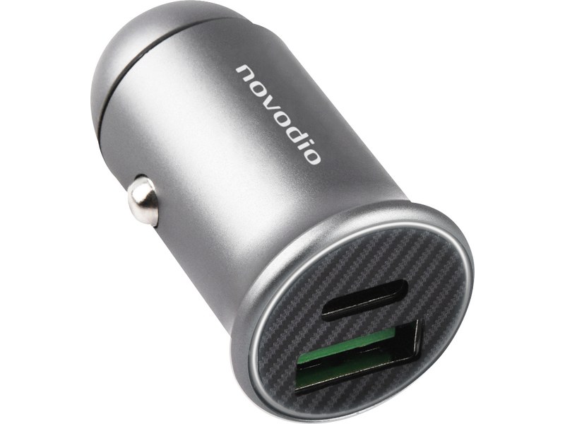 Novodio Mini Car Charger - Chargeur voiture 60 W USB-C PD 3.0 / USB-A QC  3.0 - Chargeur - Novodio