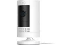 Ring Stick Up Cam Plugin Blanc - Caméra de surveillance HD 1080p Wi-Fi