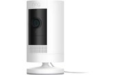 Ring Stick Up Cam Plugin Blanc - Caméra de surveillance HD 1080p Wi-Fi