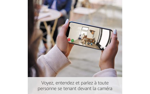 Ring Stick Up Cam Plugin Blanc - Caméra de surveillance HD 1080p Wi-Fi