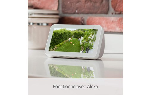 Ring Stick Up Cam Plugin Blanc - Caméra de surveillance HD 1080p Wi-Fi