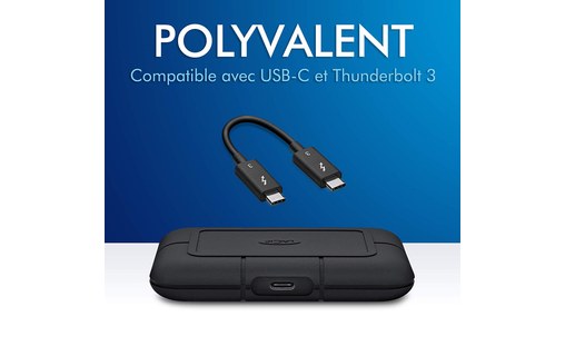 LaCie Rugged SSD Pro 1 To - Disque SSD externe 2,5" Thunderbolt 3