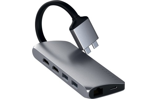 Satechi Dual Multimedia Adapter Gris Sidéral - Dock USB-C