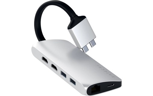 Satechi Dual Multimedia Adapter Argent - Dock USB-C