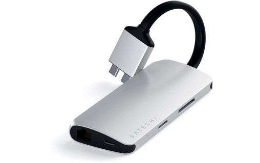 Satechi Dual Multimedia Adapter Argent - Dock USB-C