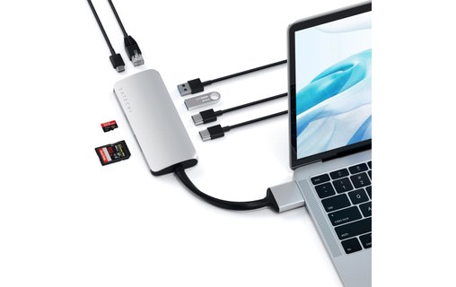Satechi Dual Multimedia Adapter Argent - Dock USB-C