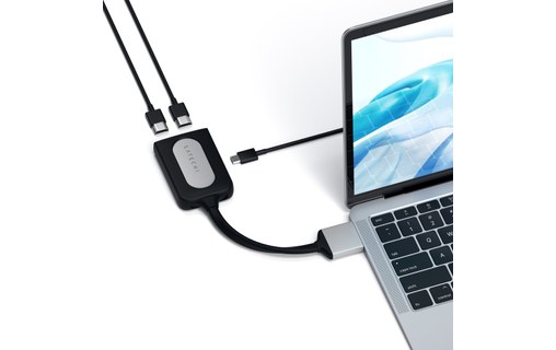 Satechi Adaptateur Dual HDMI Argent - 2x USB-C vers 2x HDMI 4K à 60 Hz