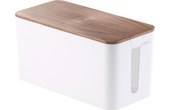 Boîte de rangement pour câbles 23 cm - Blanc / Noyer - Rangement Câble -  GENERIQUE