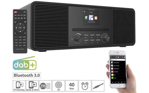 Radio Internet stéréo 20W IRS-680 Noir - Bluetooth/Lecteur CD MP3/DAB+ et FM