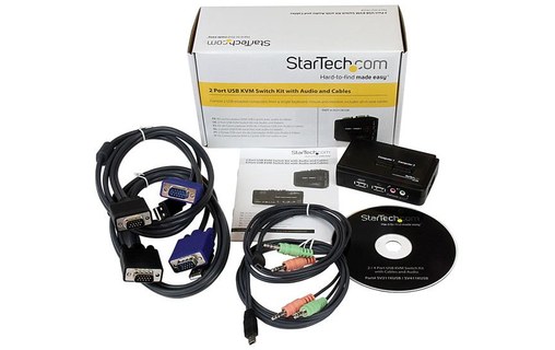 StarTech.com Kit commutateur KVM USB VGA à 2 ports avec audio et câbles - Switch