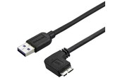 Câble StarTech USB-A vers micro-USB-A coudé 5 Gbit/s - 1 m - Noir
