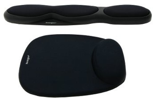 Kensington Tapis de souris noir en mousse, repose-poignets intégré
