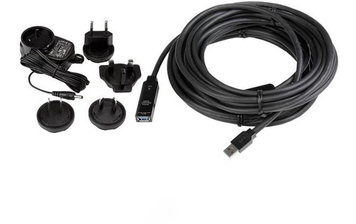 Rallonge StarTech USB-A vers USB-A femelle 5 Gbit/s - 10 m - Noir