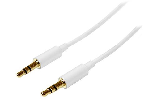 StarTech.com Câble Audio Stéréo Mini-Jack 3.5mm Slim de 2 m - Mâle/Mâle - Blanc