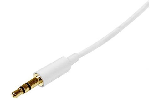 StarTech.com Câble Audio Stéréo Mini-Jack 3.5mm Slim de 2 m - Mâle/Mâle - Blanc