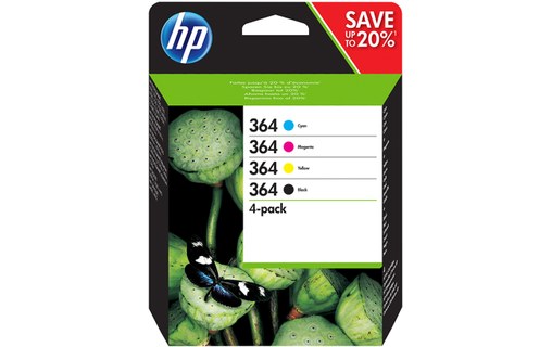HP 364 Original Noir, Cyan, Magenta, Jaune Multipack