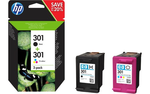 HP 301 Original Noir, Cyan, Magenta, Jaune Multipack