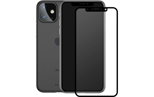 Novodio coque Noir translucide et vitre de protection pour iPhone 11