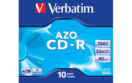 Verbatim CD-R AZO Crystal 700 Mo 10 pièce(s)