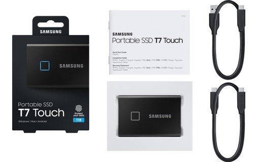 Samsung T7 Touch 1 To Noir - SSD externe portable USB-C & USB-A