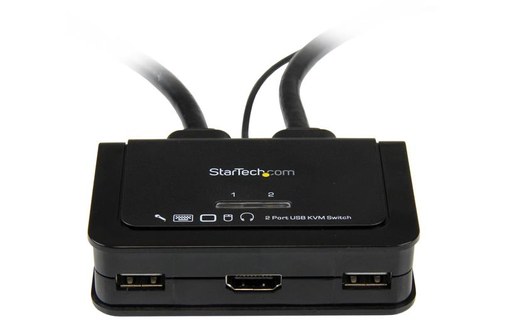 StarTech.com Switch Commutateur KVM 2 Ports USB, HDMI avec Audio et Câbles pour