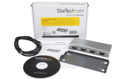 StarTech.com Hub série RS232 à 4 ports - Adaptateur USB vers 4x DB9 RS232 alimen