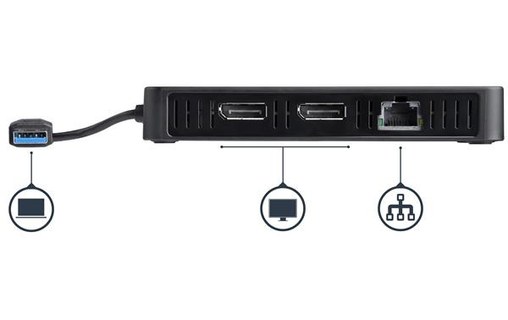 StarTech.com Station d'accueil USB 3.0 double affichage DisplayPort 4K 60Hz pour
