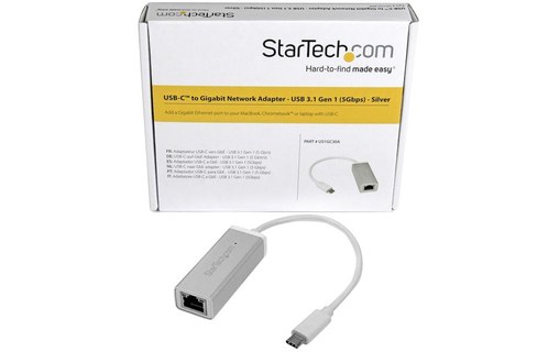 StarTech.com Adaptateur réseau USB-C vers RJ45 Gigabit Ethernet - M/F - Argent