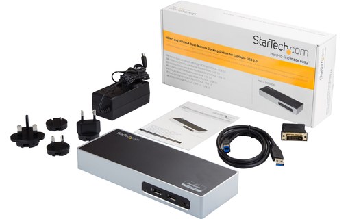 StarTech Station d'accueil DisplayLink USB 3.0 vers HDMI, DVI-I / VGA