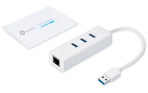 TP-LINK UE330 hub & concentrateur USB 3.0 (3.1 Gen 1) Type-A 1000 Mbit/s Blanc