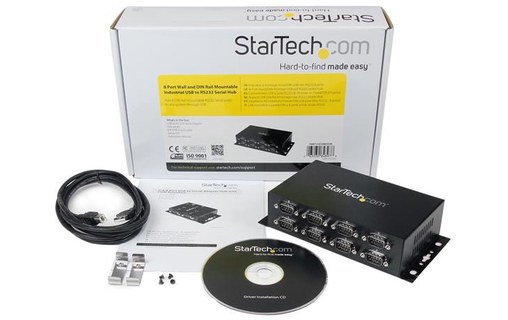 StarTech.com Hub Adaptateur USB vers 8 ports RS232 - Fixation Murale et Rail Din